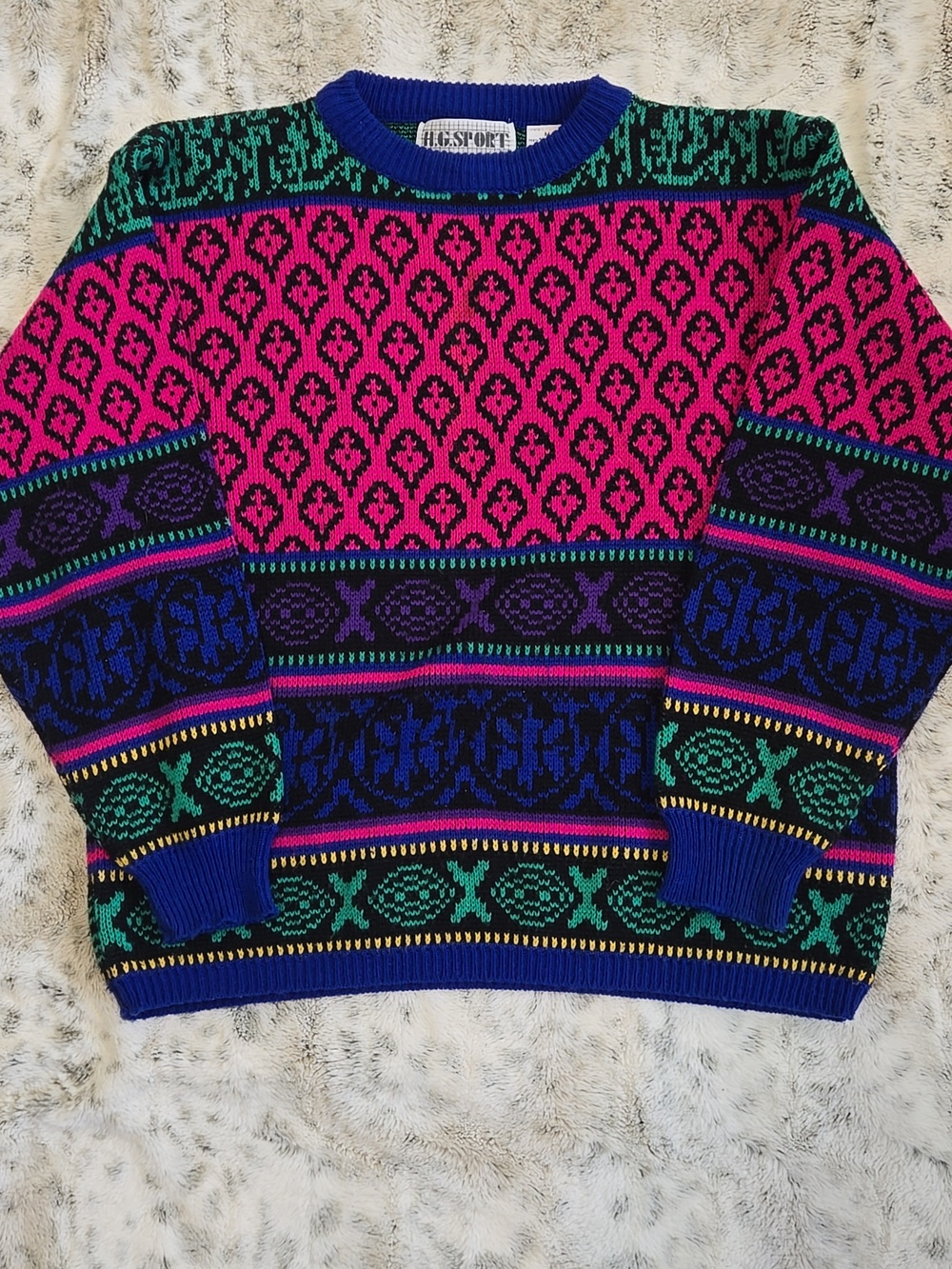 Vintage Geometric Bright Sweater